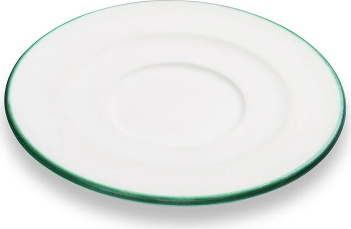 Gmundner Keramik Grüner Rand Unterteller Cappuccino Gourmet 14cm