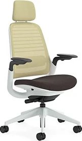 Steelcase Series 1 Bürostuhl mit Kopfstütze, beige/maulfwurf