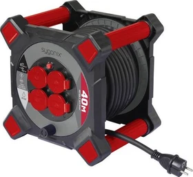 Sygonix Kabeltrommel, Schuko auf 4x Schuko, 40m, IP44, H07RN-F 3G2,5