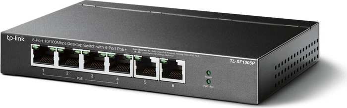 TP-Link TL-SF1000 Desktop Switch, 6x RJ-45, 67W PoE+