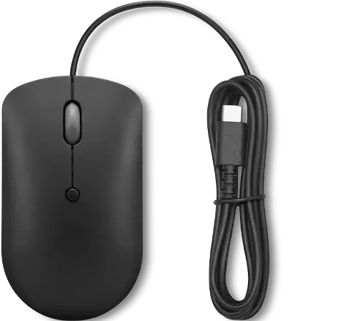 Lenovo 400 USB-C Wired Compact Mouse Raven Black, USB