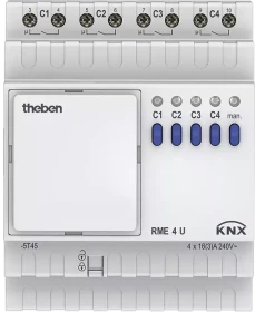 Theben RME 4 U KNX 4-fach, 16A, 4TE REG, Schaltaktor