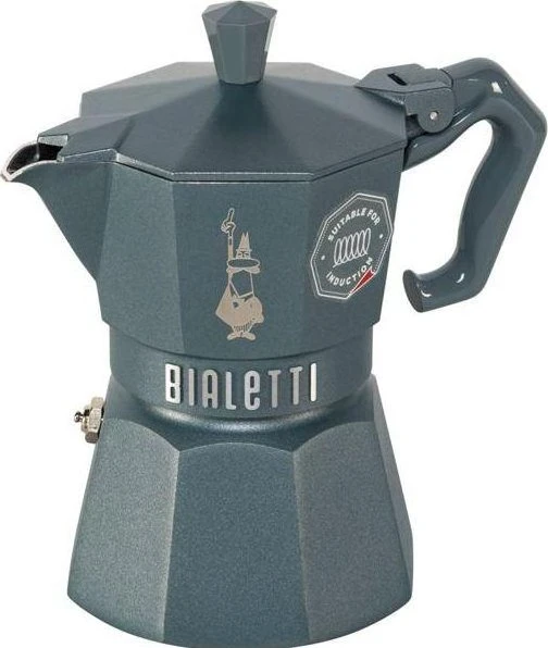 Bialetti Exclusive Moka Express Induktion 3 Tassen Espressokanne grau