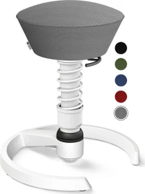 Aeris Swopper Air New Edition Bürohocker mit Gleitern, Feder Standard, Gestell Alu weiß, Bezug Mesh-Gewebe grau