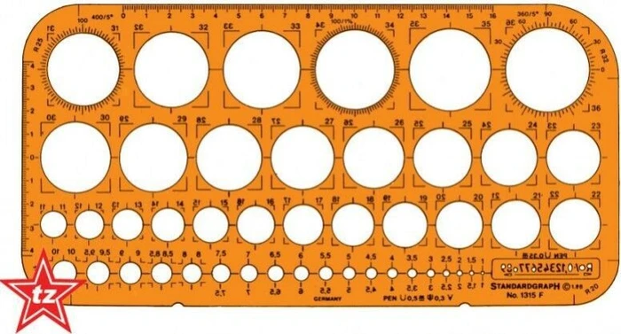 Schneider Standardgraph 45 Kreisschablone, orange