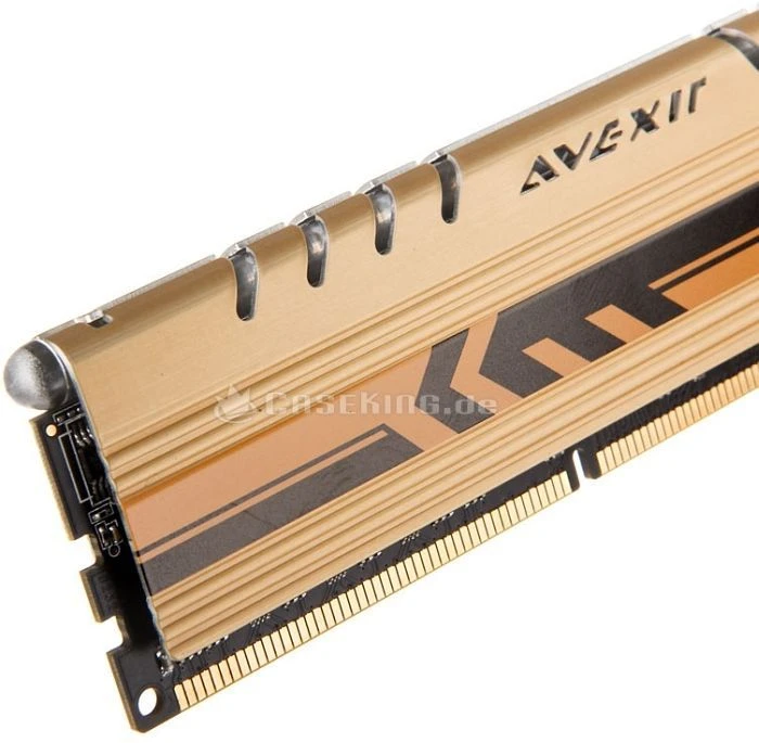 Avexir Core Series Gold LED gelb UDIMM 8GB Kit, DDR3-2400, CL11-13-13-35