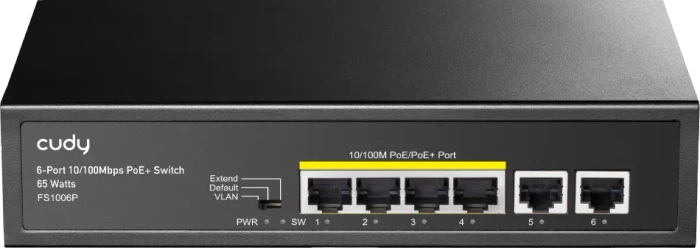 Cudy FS10 Desktop Switch, 6x RJ-45, 60W PoE+