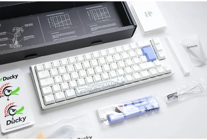 Ducky One 3 SF PBT, LEDs RGB, Pure White, MX SPEED RGB Silver, USB, ES