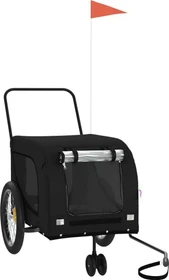 vidaXL Hunde 134x68cm Fahrradanhänger schwarz