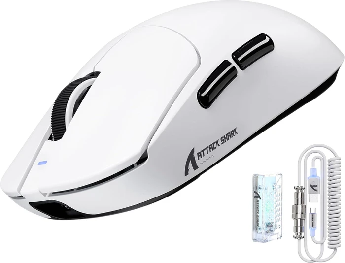 Attack Shark X8 Ultra 8KHz Tri-mode Wireless Gaming Mouse, weiß, USB/Bluetooth