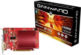 Gainward GeForce 210 passiv, 1GB DDR2, VGA, DVI, HDMI