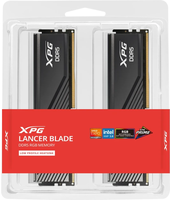 ADATA XPG LANCER BLADE RGB Black UDIMM 32GB Kit, DDR5-6000, CL48-48-48, 1RX8