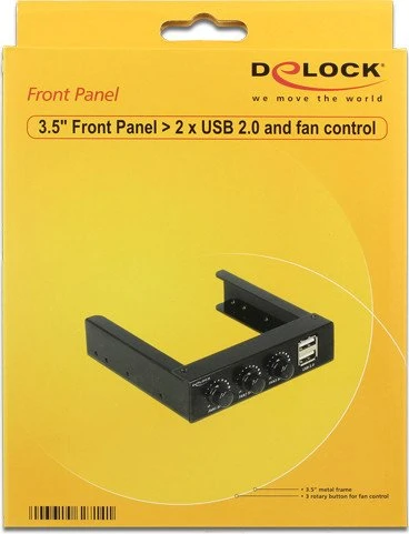 DeLOCK Front Panel mit 2x USB, 3.5" Lüftersteuerung, 3-Kanal