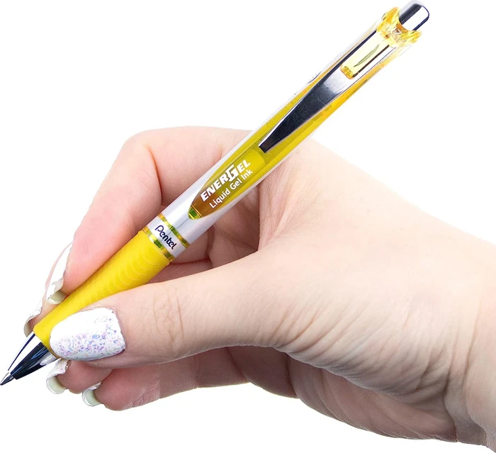 Pentel EnerGel XM BL77 Gelroller gelb/silber, 12er-Pack