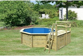 Karibu Modell 1A Frame Pool Set achteckig 358x358x124cm