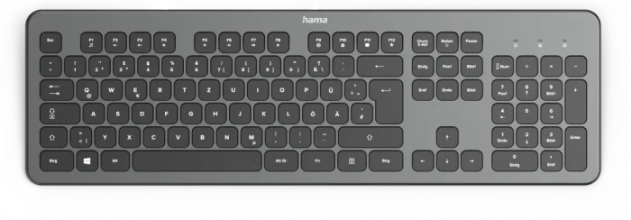 Hama KW-700 Wireless Slim-Design Tastatur, anthrazit/schwarz, USB, DE