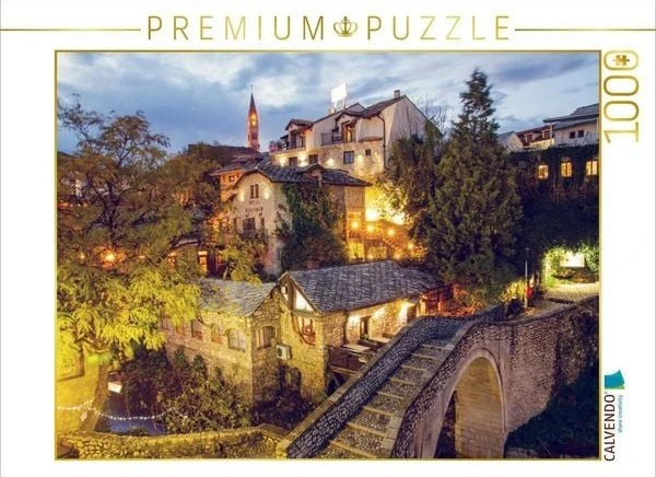 Calvendo Mostar- Blick über die kleine alte Bogenbrücke aus Stein