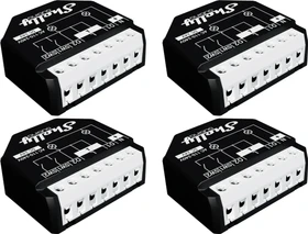 Shelly Qubino Wave 2PM, 2-Kanal, Unterputz, Schaltaktor, 4er-Pack