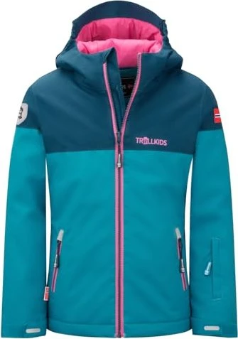 Trollkids Girls Hallingdal Skijacke dark turquoise/madeira blue (Junior)