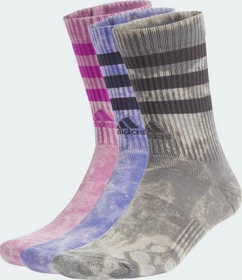 adidas 3-Streifen Stonewash Crew Socken grey four/semi cobalt blue/preloved purple, 3 Paare