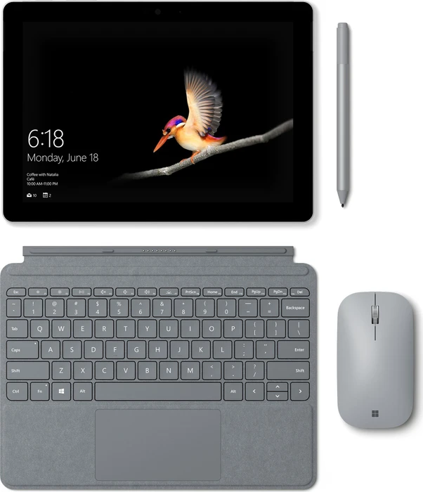 Microsoft Surface Go, Pentium Gold 4415Y, 4GB RAM, 64GB, Signature Type Cover Platin
