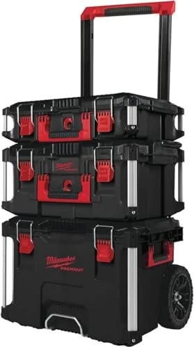Milwaukee Packout Starter Set 1 Werkzeugkoffer-Set mit Werkzeugtrolley, 3-tlg.