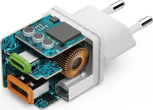 Hama Schnellladegerät 1x USB-C 1x USB-A Mini-Ladegerät PD 20 W weiß