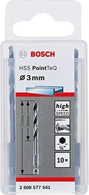 Bosch Professional HSS PointTeQ Spiralbohrer, 3x33x72mm, 10 Stück