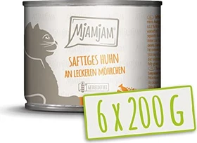 MjAMjAM Premium Nassfutter Saftiges Huhn an leckeren Möhrchen, 1.20kg (6x 200g)