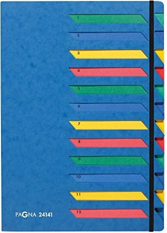 Pagna Deskorganizer Classic Ordnungsmappe, 12 Fächer, A4, blau