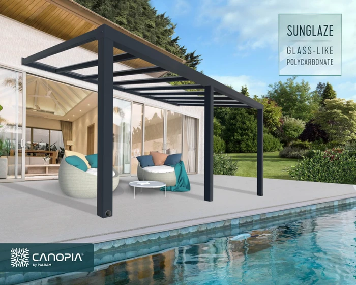 Palram Canopia Stockholm Terrassenüberdachung 587x342cm anthrazit