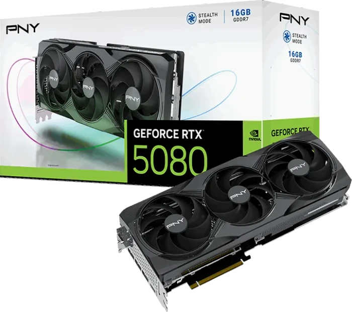 PNY GeForce RTX 5080 Triple Fan, 16GB GDDR7, HDMI, 3x DP