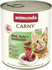animonda Carny Adult Rind, Pute und Kaninchen, 19.20kg (24x 800g)