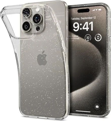 Spigen Liquid Crystal Glitter für Apple iPhone 15 Pro Max Crystal Quartz