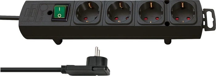 Brennenstuhl Comfort-Line Plus mit Schalter, 4-fach, 2m, schwarz