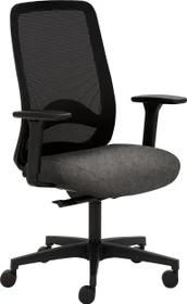 Mayer Sitzmöbel myTriton 2228 Stoff 26504 Bürostuhl mit Netzrücken und Armlehnen, grau meliert/schwarz