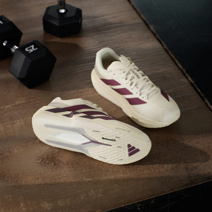 adidas Adizero Dropset Pro warm vanilla/maroon (Damen)