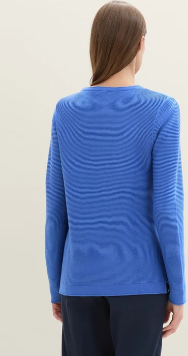 Tom Tailor Rundhalsausschnitt Strickpullover preppy jean blue (Damen)