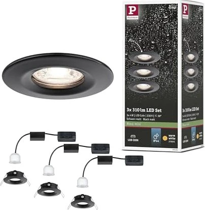 Paulmann Nova Mini Coin LED 4W Einbauleuchte alu gedreht, 3 Stück