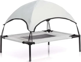 Wiltec Hundebett mit Dach, XL, grau, 122x91x16cm