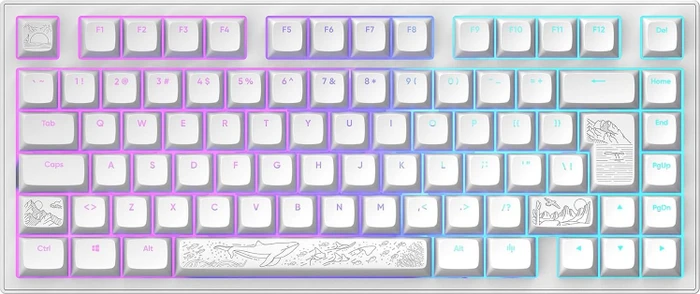 Dark Project ALU81A Terra Nostra Gaming Keyboard, weiß, LEDs RGB, g3ms Moonstone, USB, DE