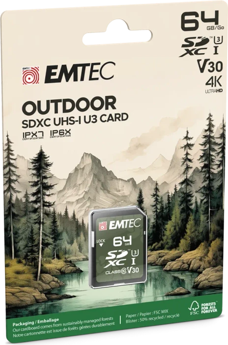 Emtec Outdoor R100/W50 64GB, UHS-I U3, Class 10