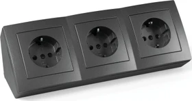 McPower Aufbau Steckdosenblock Flair 3-fach Schutzkontakt, anthrazit