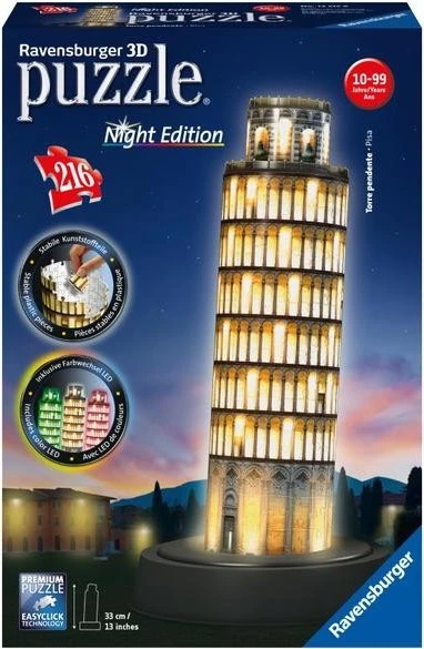 Ravensburger Puzzle Schiefer Turm von Pisa bei Nacht