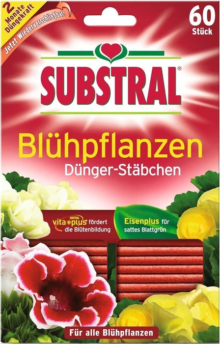 Evergreen Garden Care Substral Dünger-Stäbchen für Blühpflanzen, 60 Stück