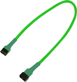 Nanoxia 4-Pin Verlängerung, sleeved, 30cm, Neongrün (NXPWV30NG)