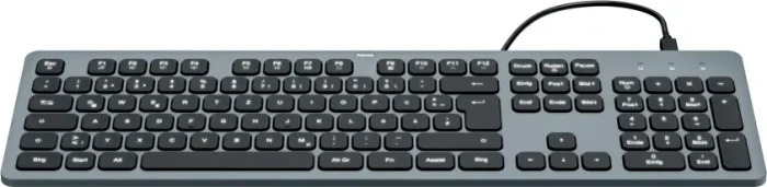 Hama CK-400 USB-Tastatur, schwarz/grau, LEDs weiß, USB, DE