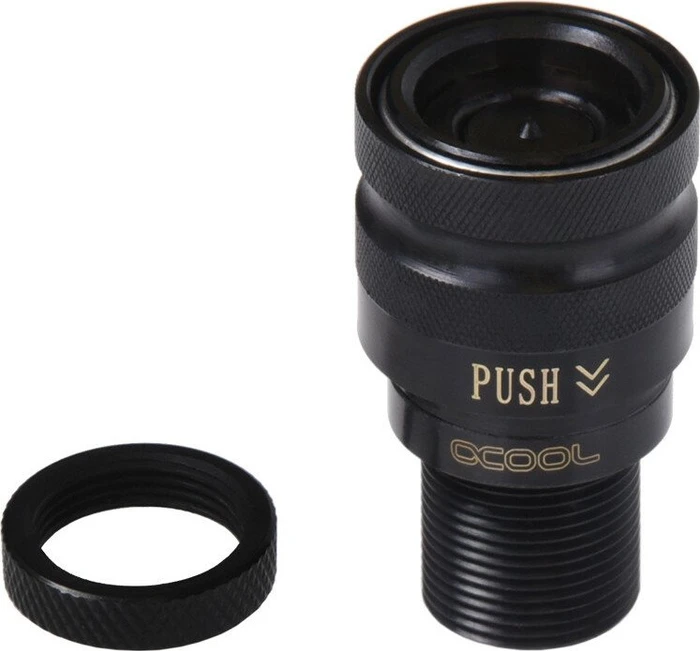 Alphacool Eiszapfen G1/4" IG Schnellverschluss Kupplung mit Schottverschraubung, deep black