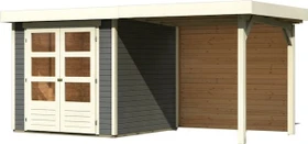 Karibu Askola 2 Gartenhaus inkl. Anbau 2.4m + Rückwand terragrau