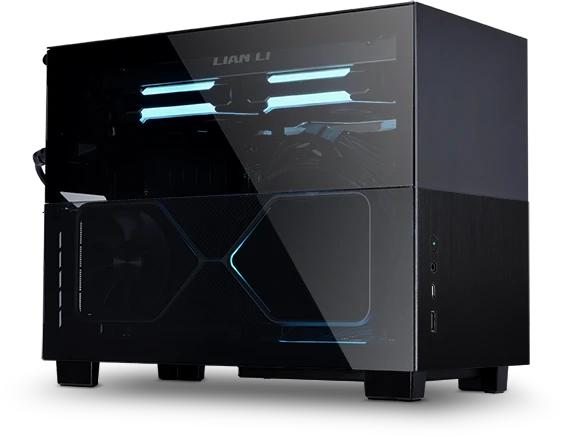 Lian Li Q58, schwarz, PCIe 3.0, Glasfenster, Mini-ITX